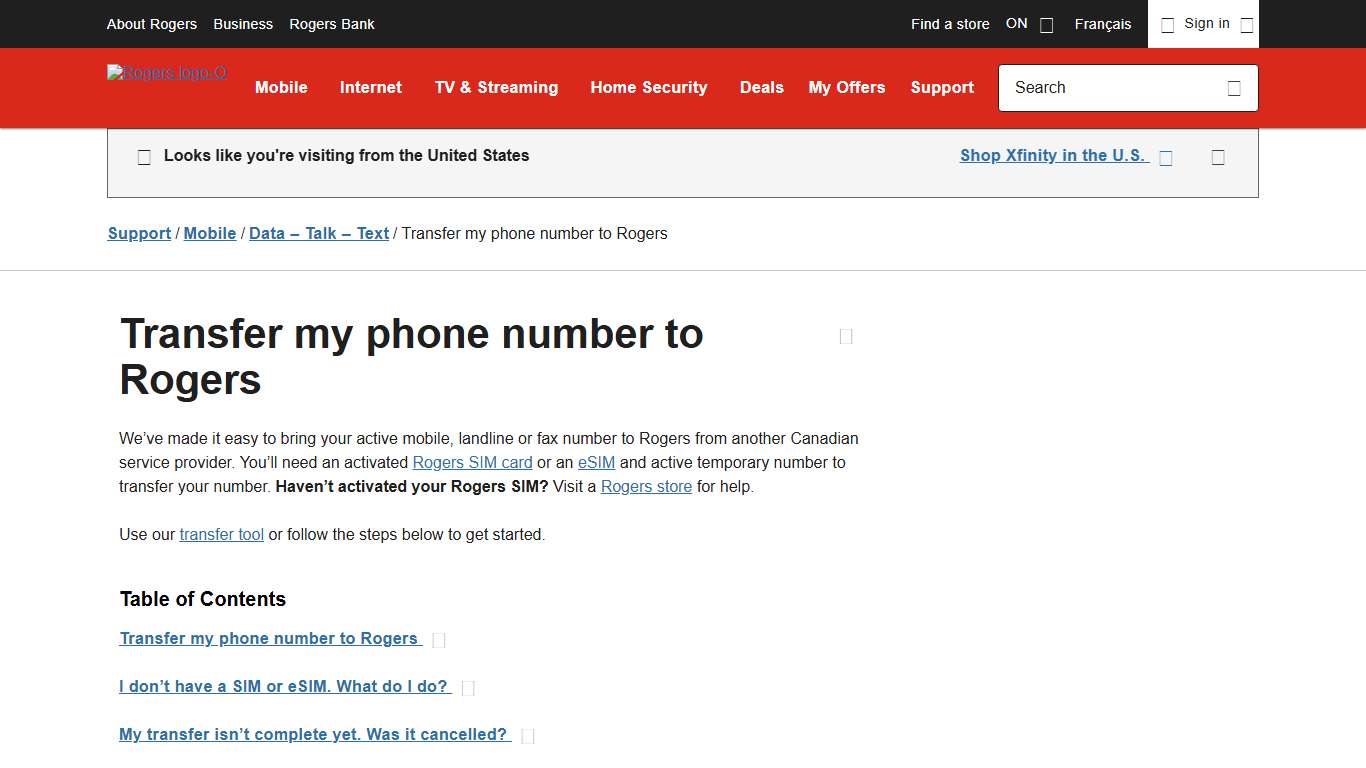 Transfer your existing Canadian phone number to us online - Rogers